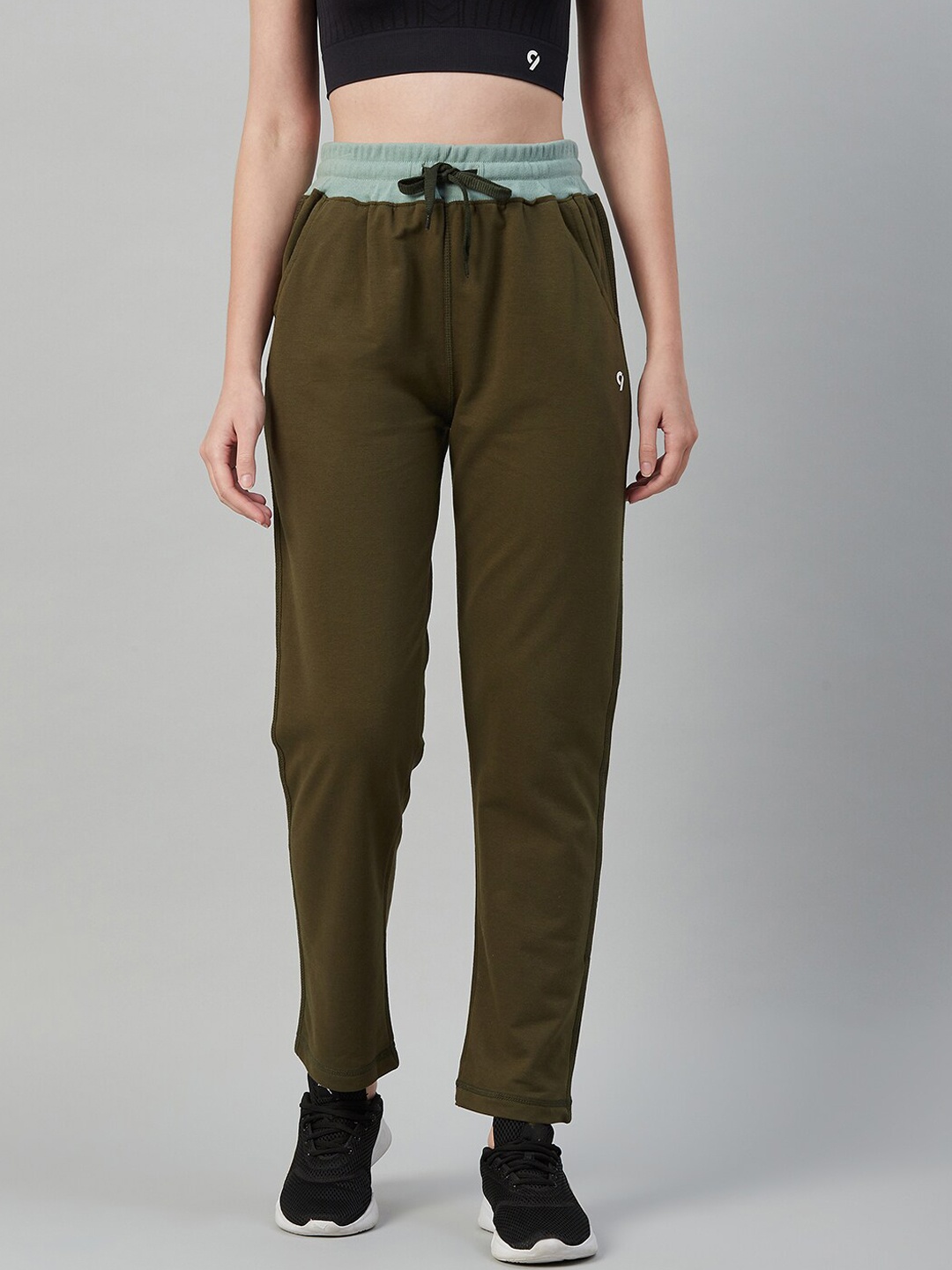

C9 AIRWEAR Women Olive-Green Solid Track Pant