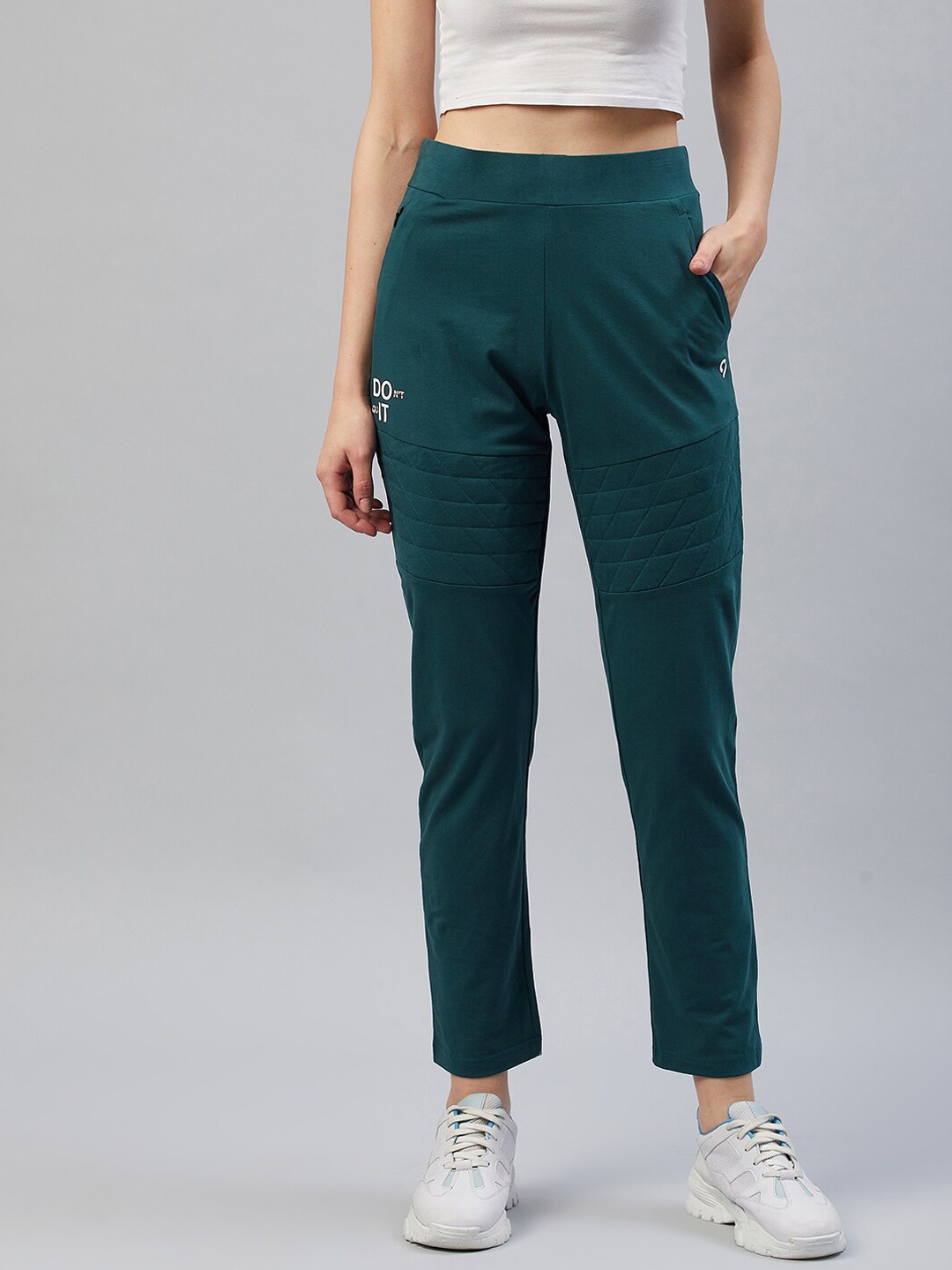

C9 AIRWEAR Women Teal-Green Solid Track Pants