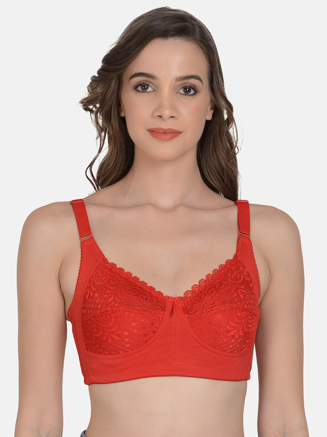 

mod & shy Red Floral Full Coverage Minimizer Bra