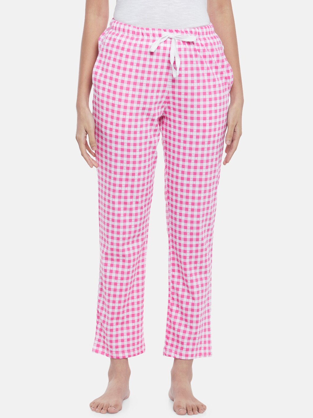 

Dreamz by Pantaloons Women Pink Checked Pyjamas