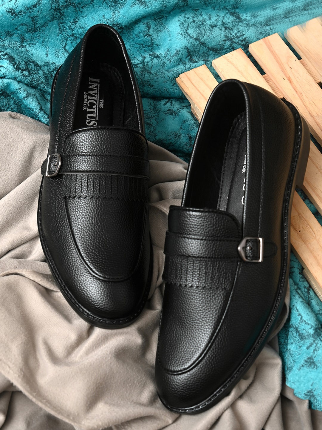 

INVICTUS Men Black Solid Formal Slip-Ons