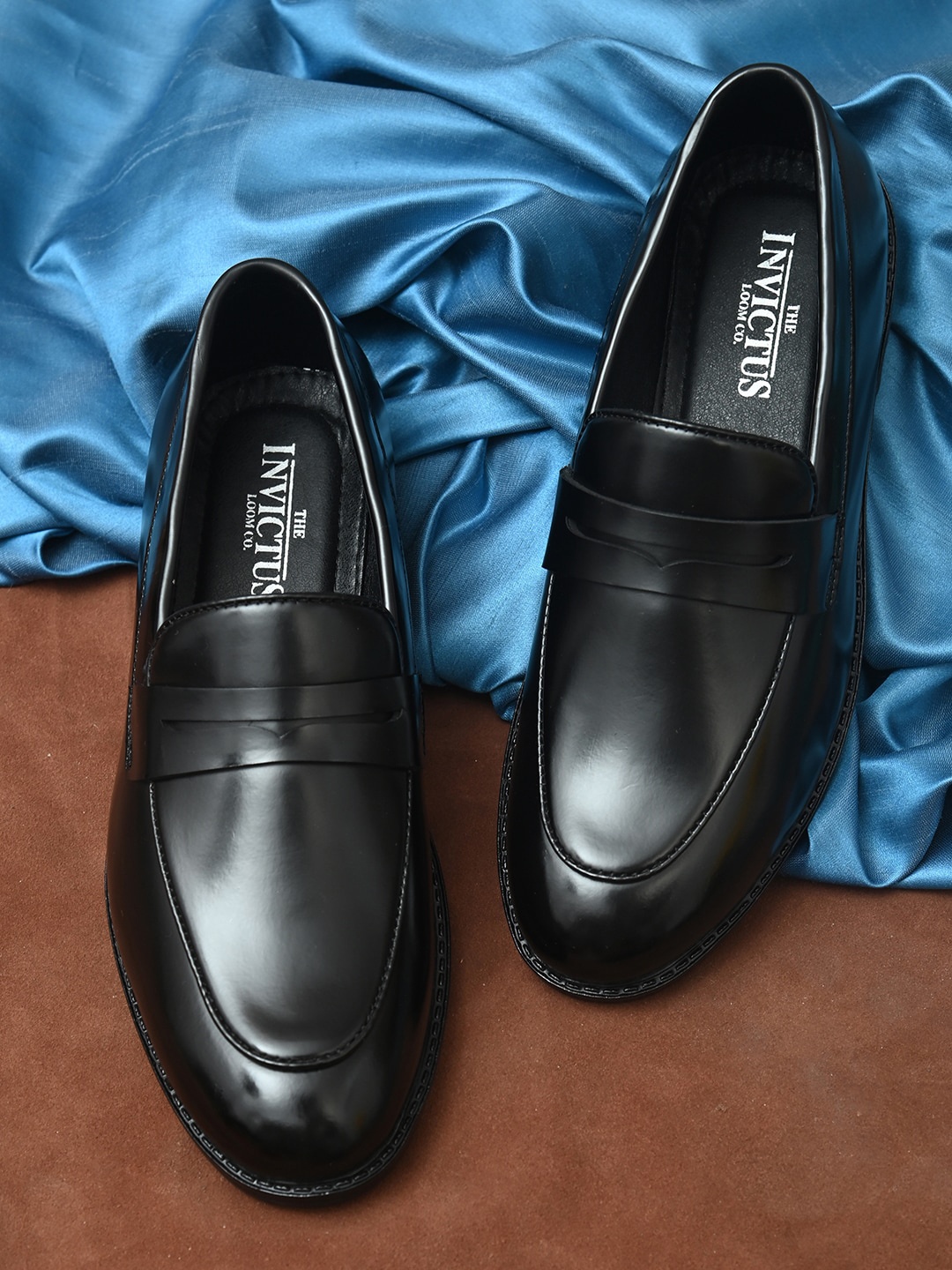 

INVICTUS Men Black Solid Formal Slip-On Shoes