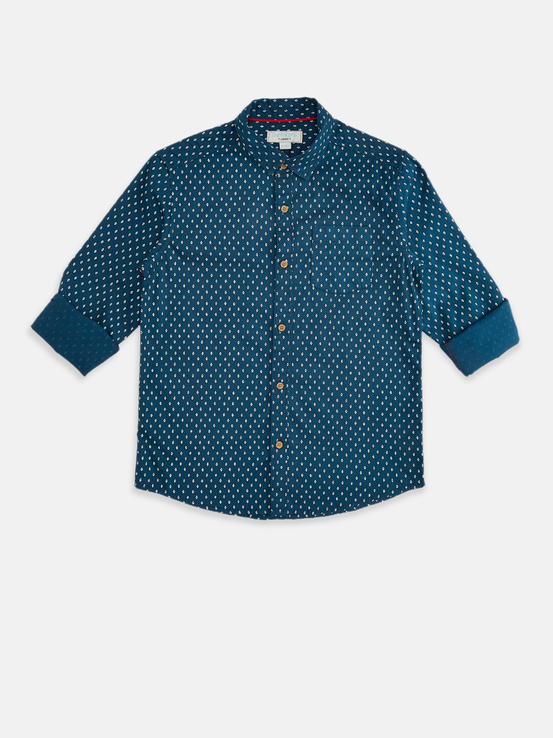 

Pantaloons Junior Boys Navy Blue Printed Casual Shirt