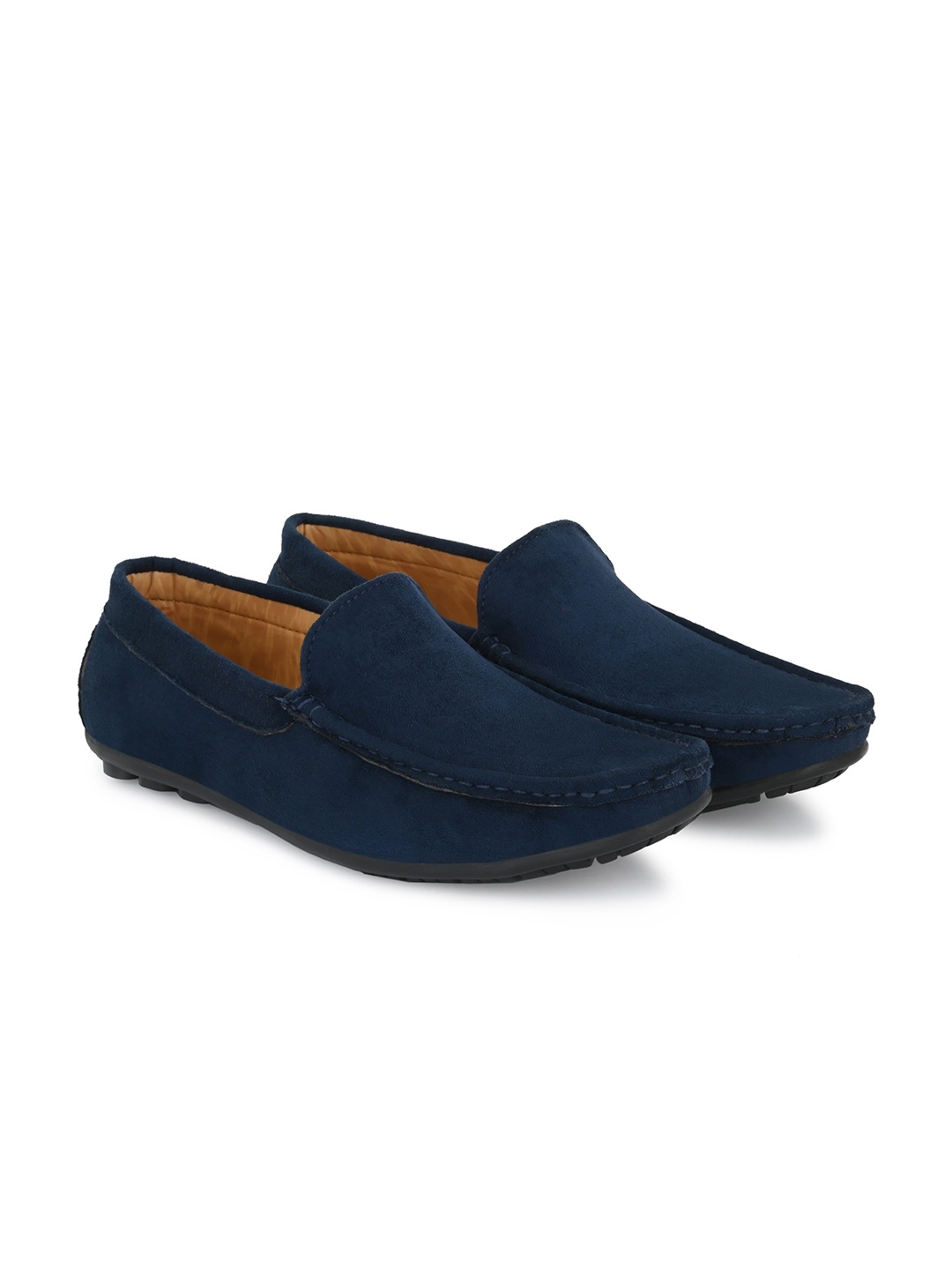 

Azzaro Black Men Blue Suede Loafers