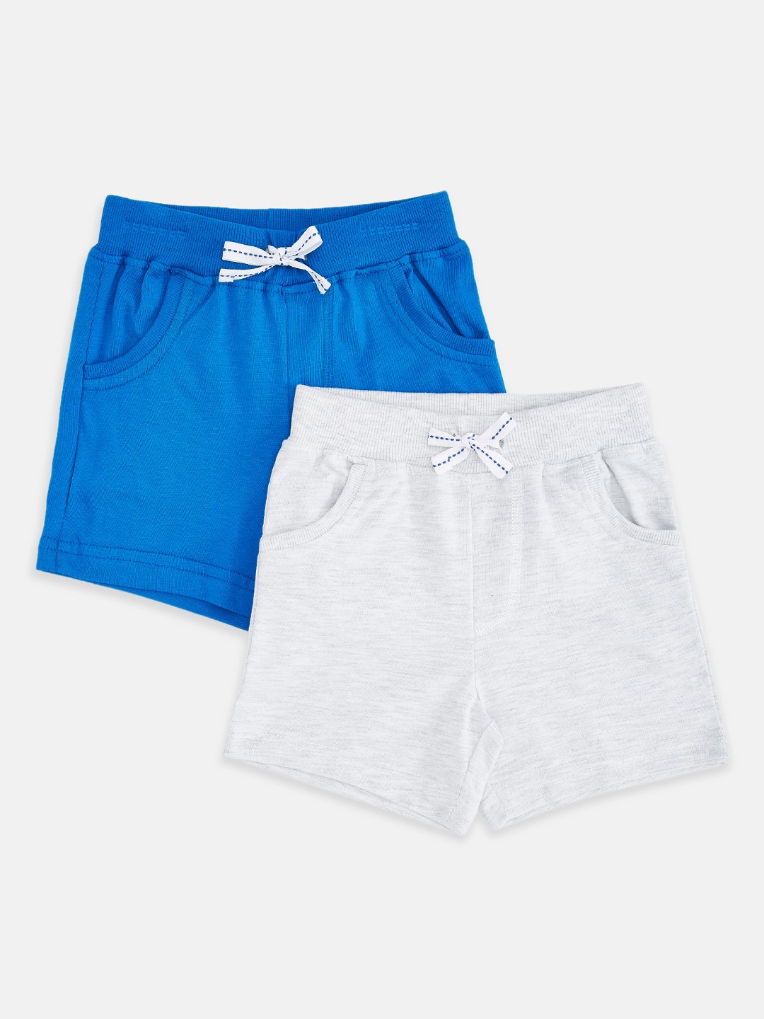 

Pantaloons Baby Boys Pack Of 2 Blue & White Shorts