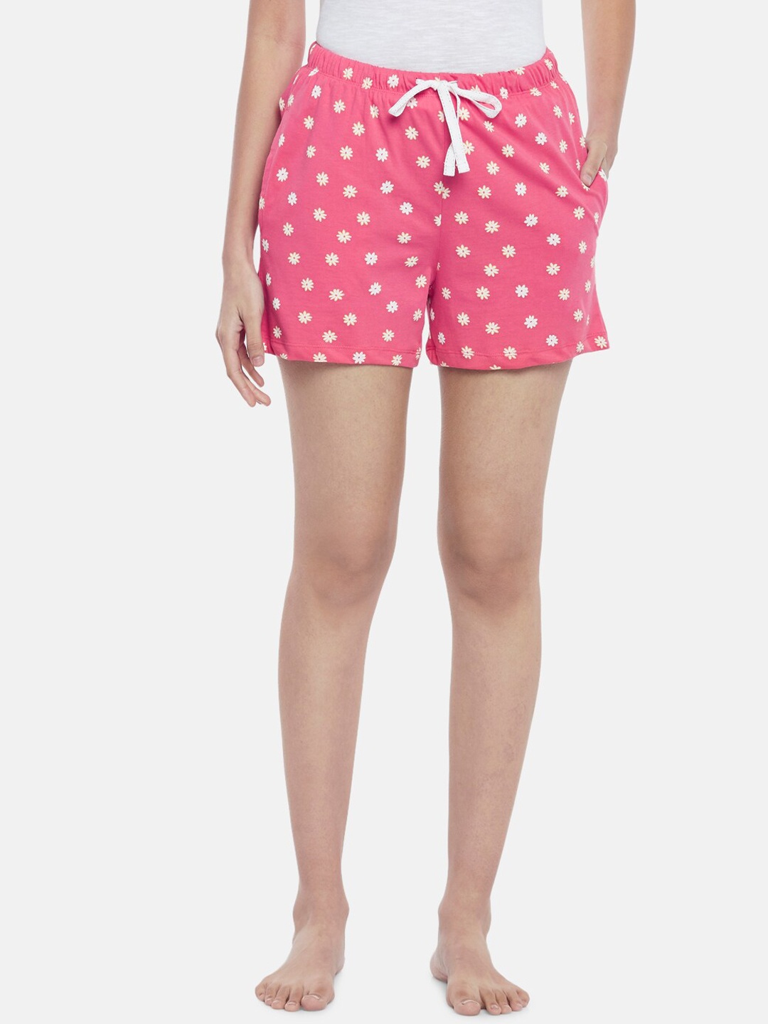 

Dreamz by Pantaloons Women Pink Printed Lounge Shorts