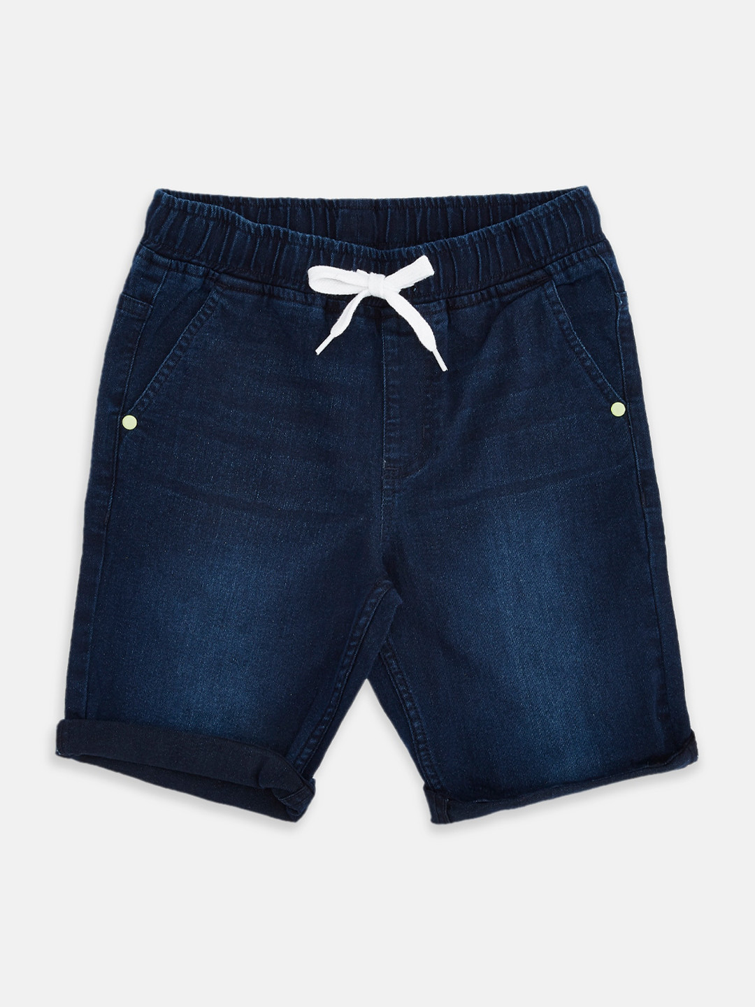 

Pantaloons Junior Boys Navy Blue Washed Denim Shorts