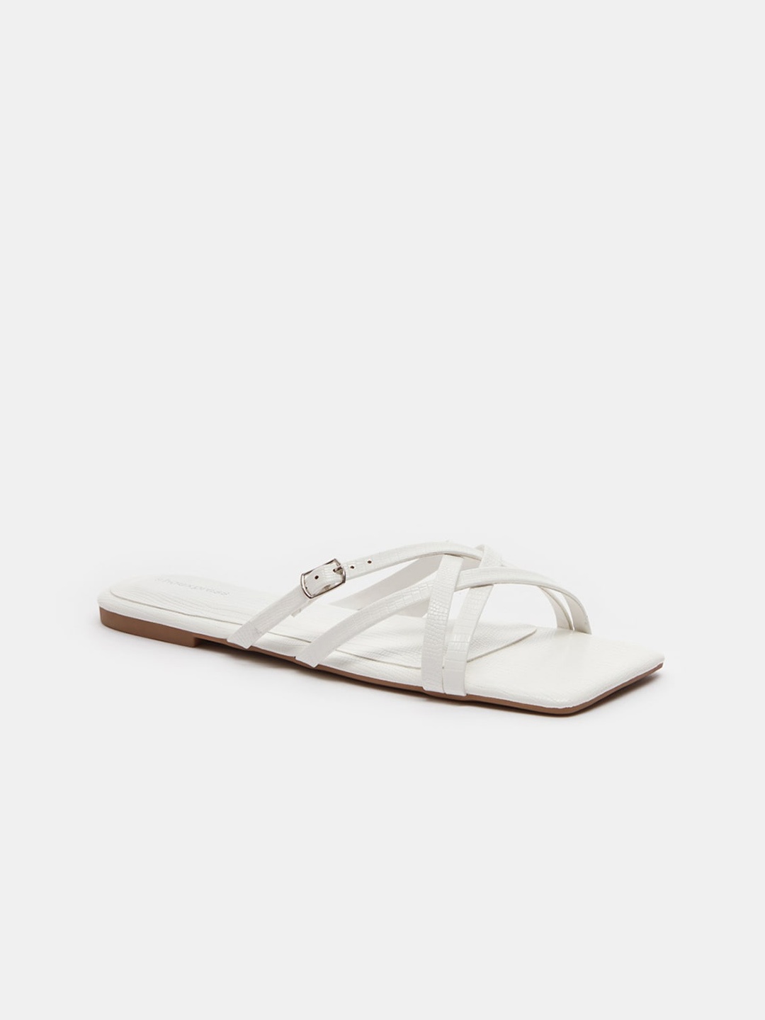 

shoexpress Women White Open Toe Flats