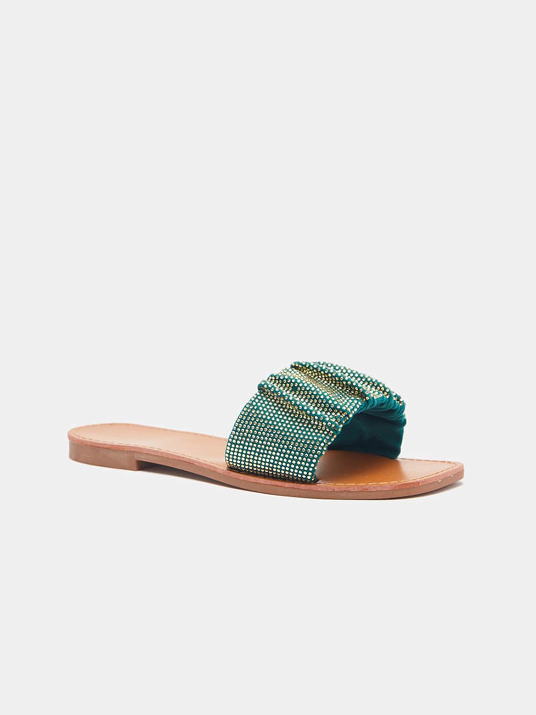 

shoexpress Women Green Open Toe Flats