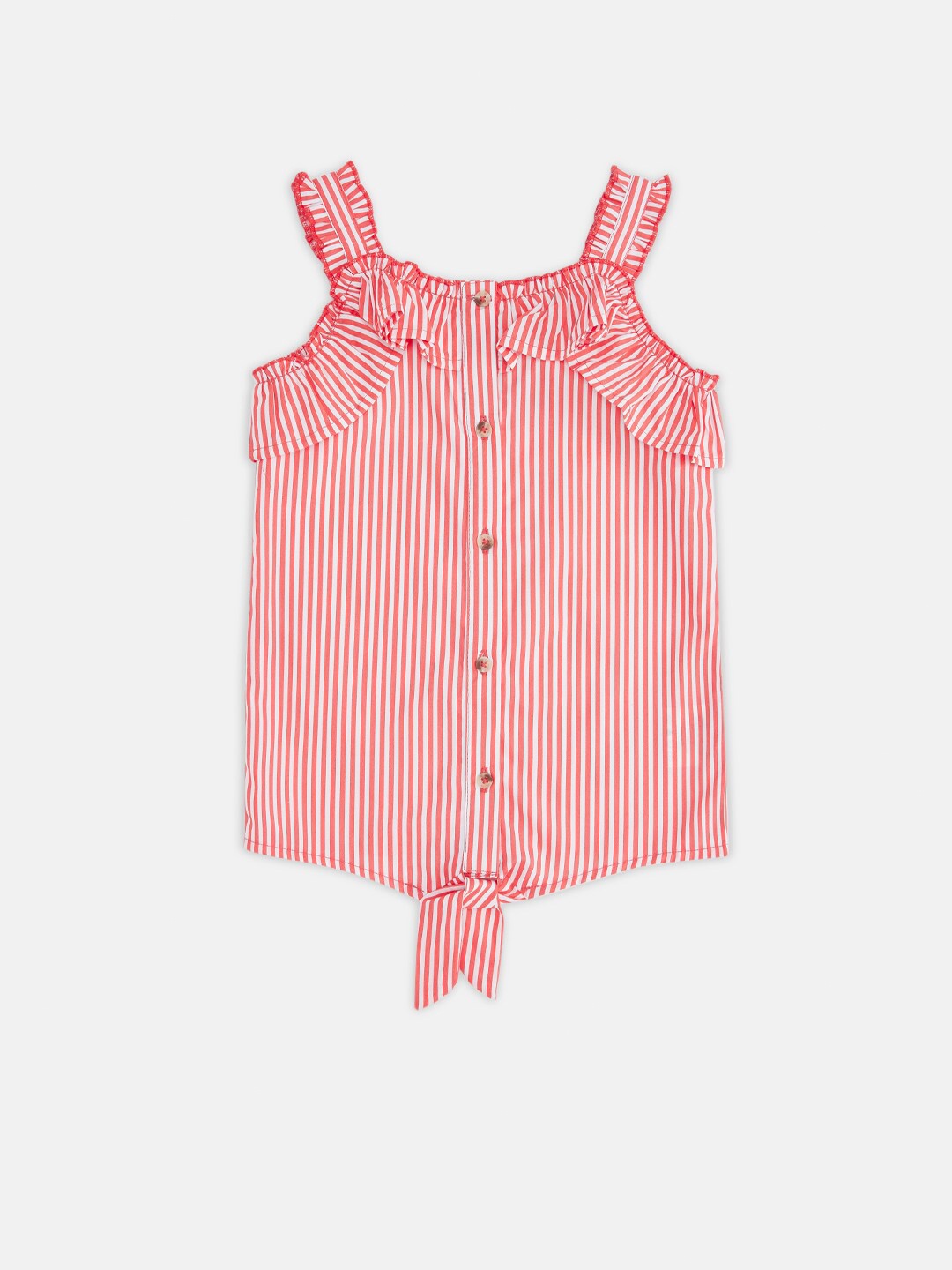 

Pantaloons Junior Girls Coral Striped Top