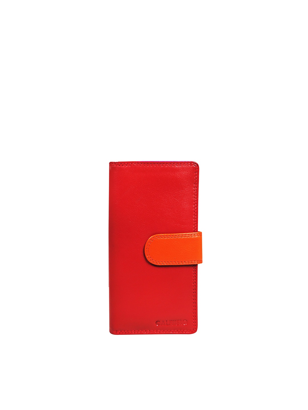 

CALFNERO Women Red Leather Two Fold Wallet