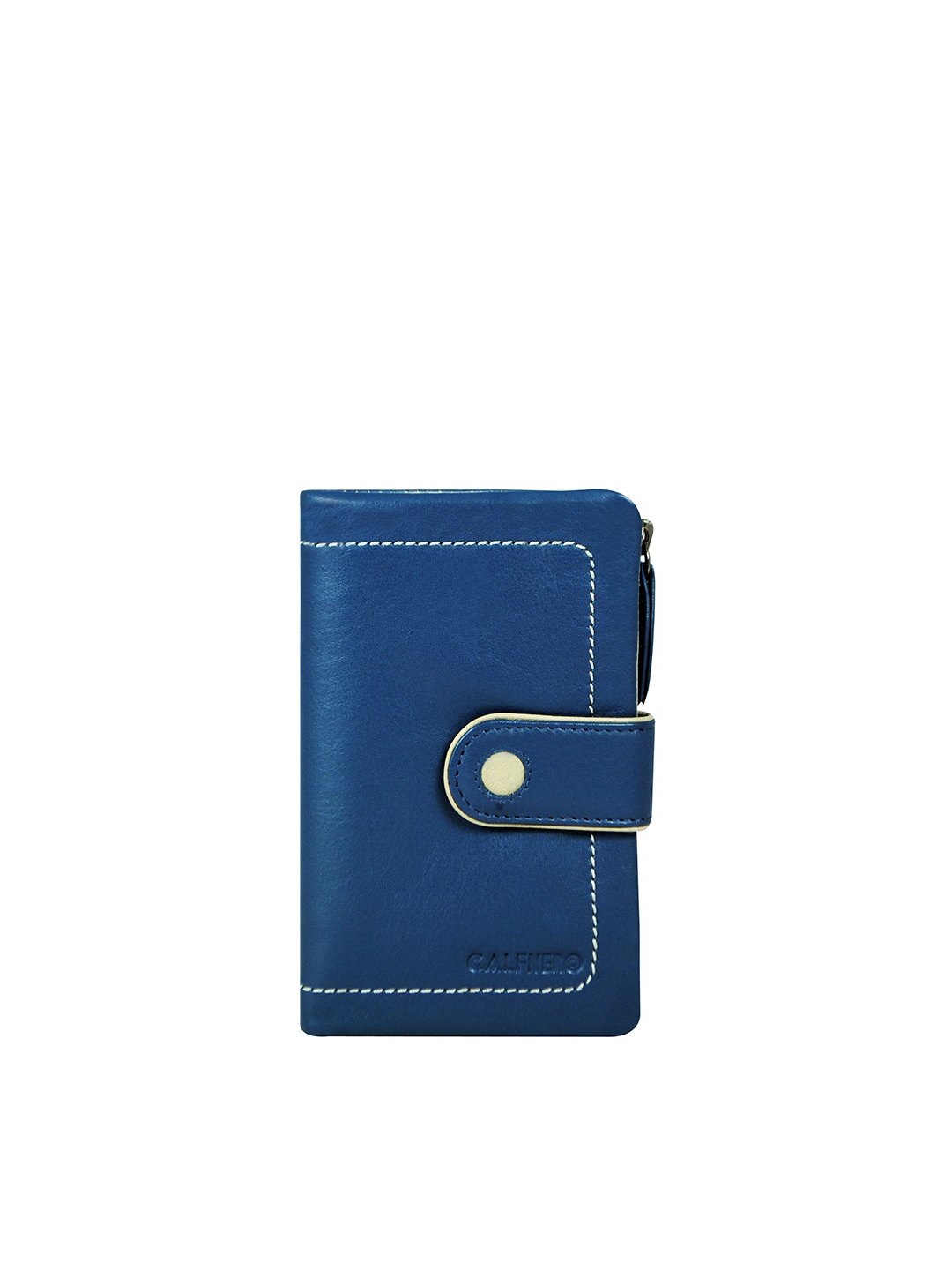 

CALFNERO Women Blue Leather Two Fold Wallet