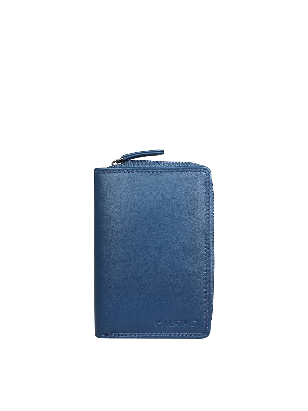 

CALFNERO Women Blue Leather Two Fold Wallet