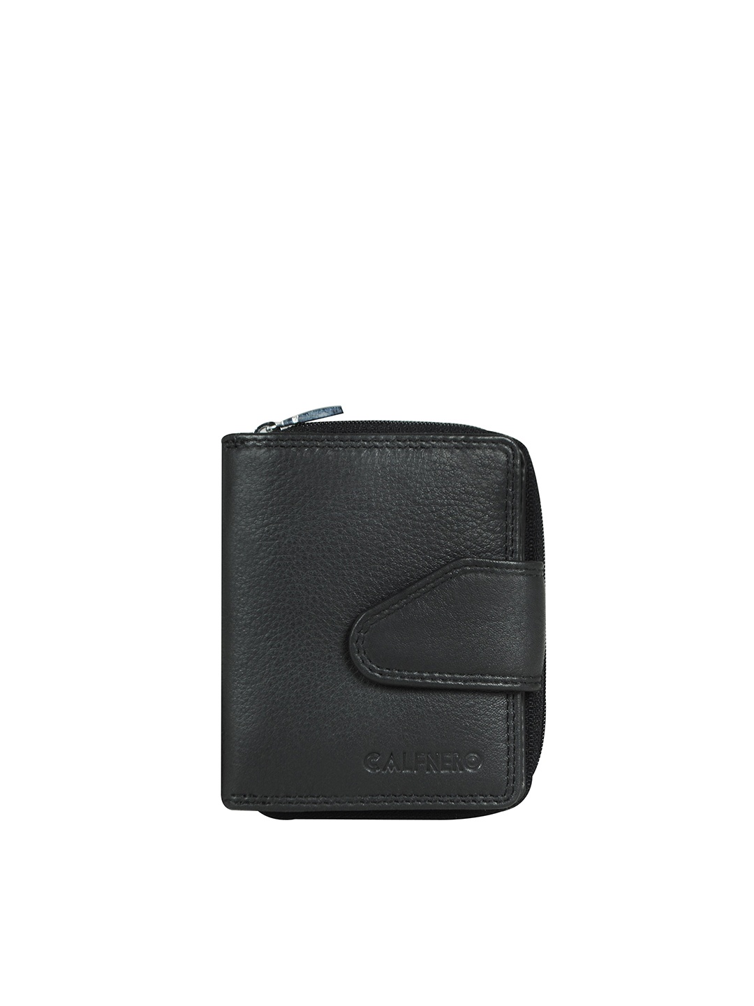 

CALFNERO Women Black Leather Two Fold Wallet
