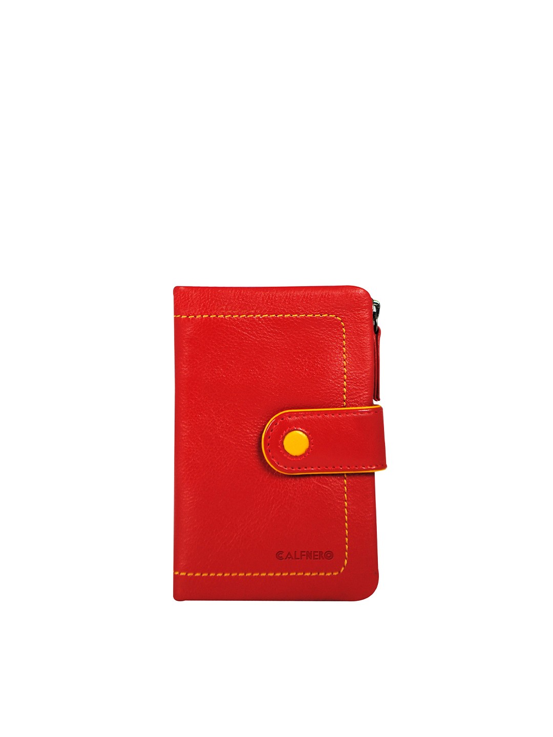 

CALFNERO Women Red Leather Two Fold Wallet