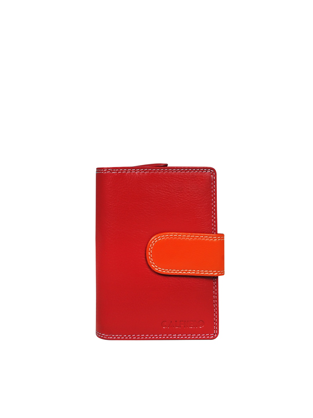 

CALFNERO Women Red Leather Two Fold Wallet