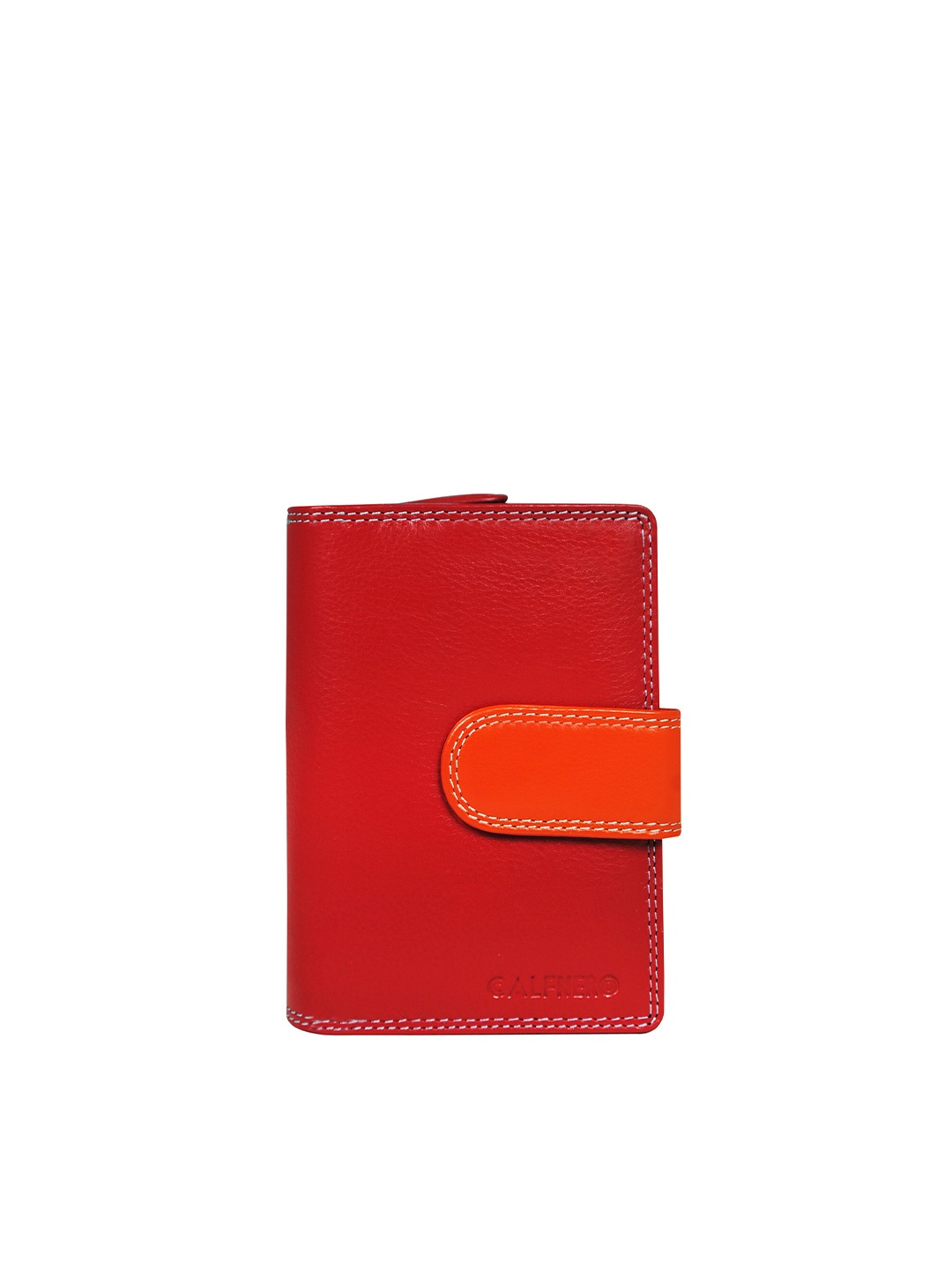 

CALFNERO Women Red Leather Two Fold Wallet