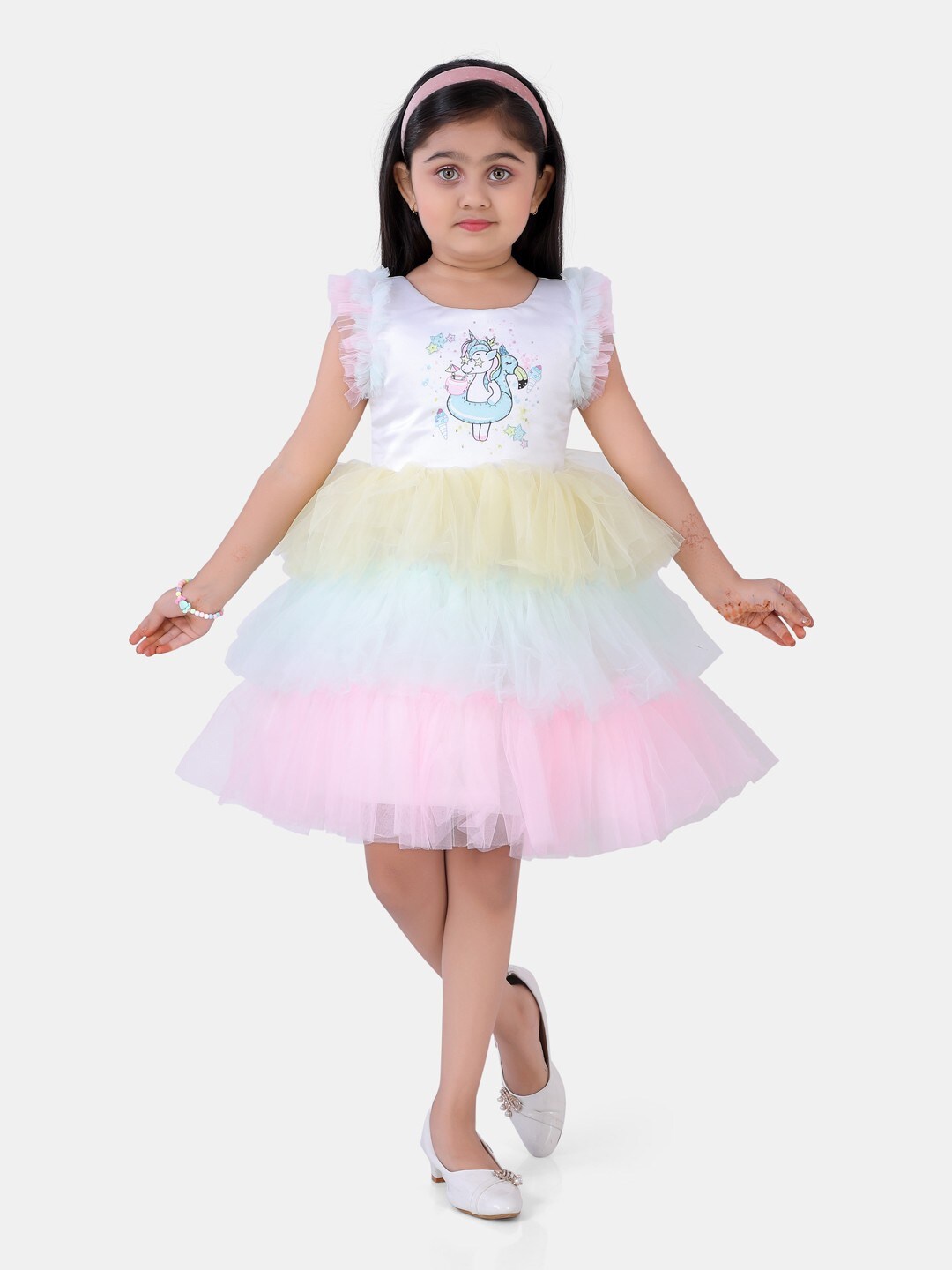 

POPLINS Multicoloured Printed Dress, Multi