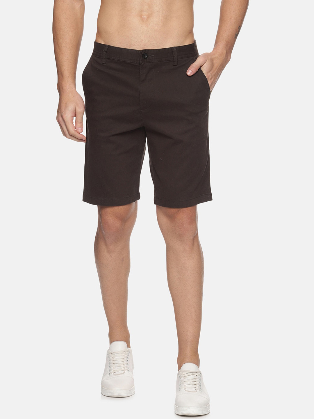 

Balista Men Olive Green Pure Cotton Chino Shorts