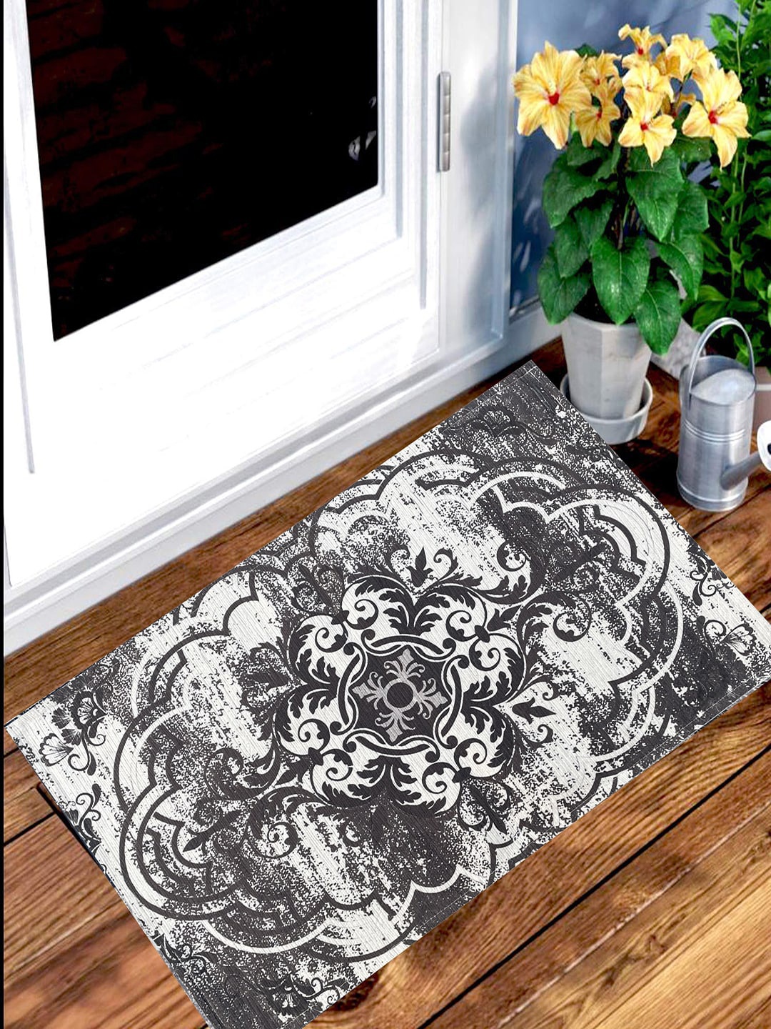 

BELLA TRUE Set Of 2 Multicolored Printed Anti-Skid Doormats, Multi