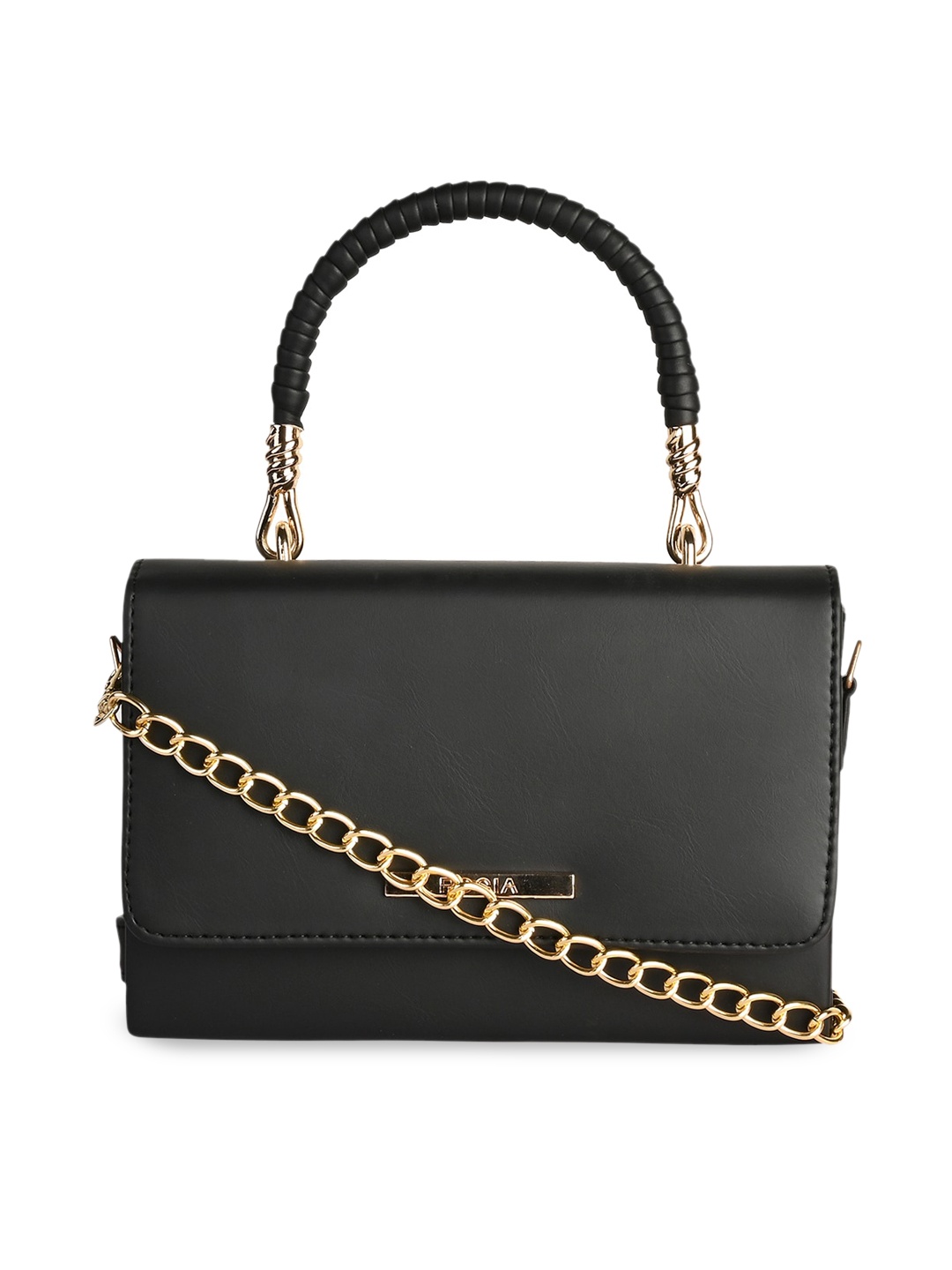 

Rocia Black PU Structured Handheld Bag