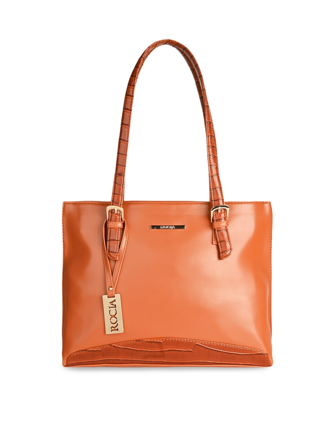 

Rocia Tan PU Oversized Structured Shoulder Bag