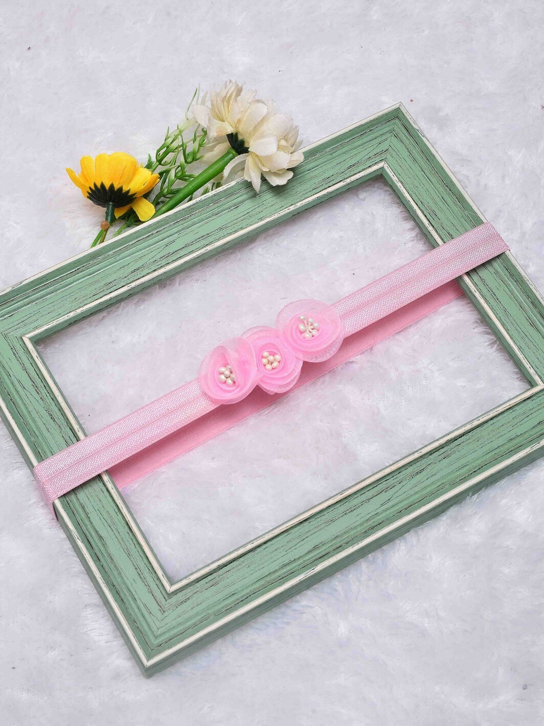 

POPLINS Girls Pink & White Hairband