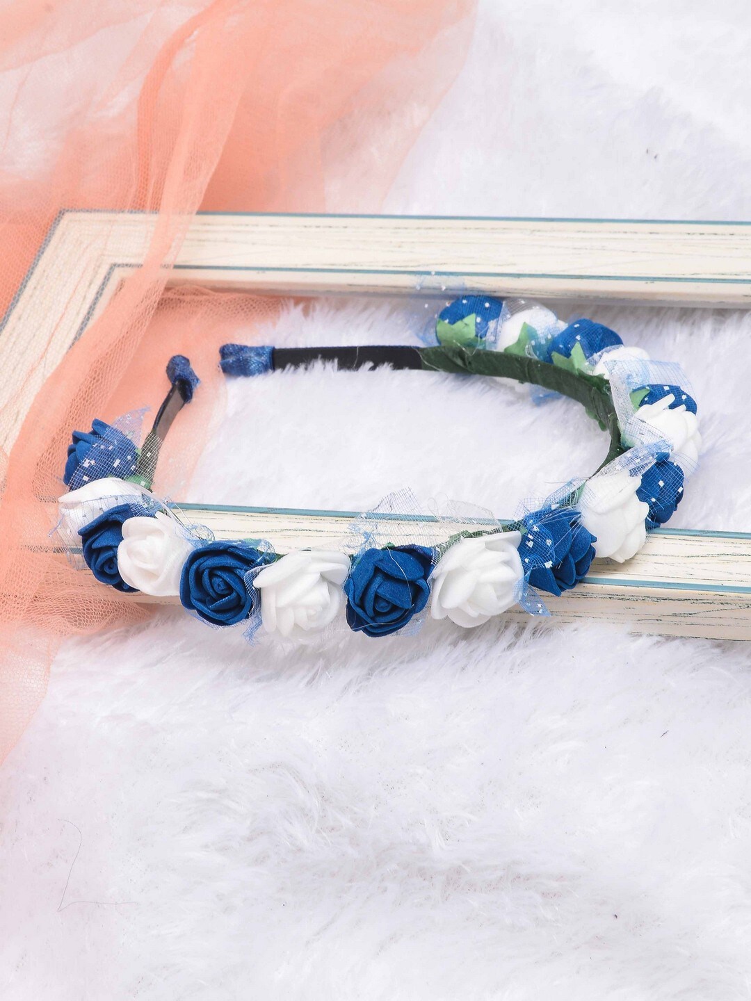 

POPLINS Unisex Kids Blue & White Floral Tiara