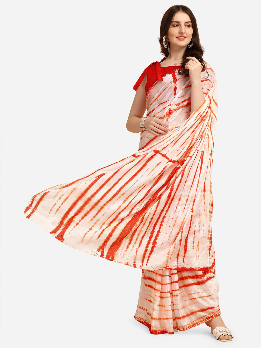 

Sangria Red Tie and Dye Saree