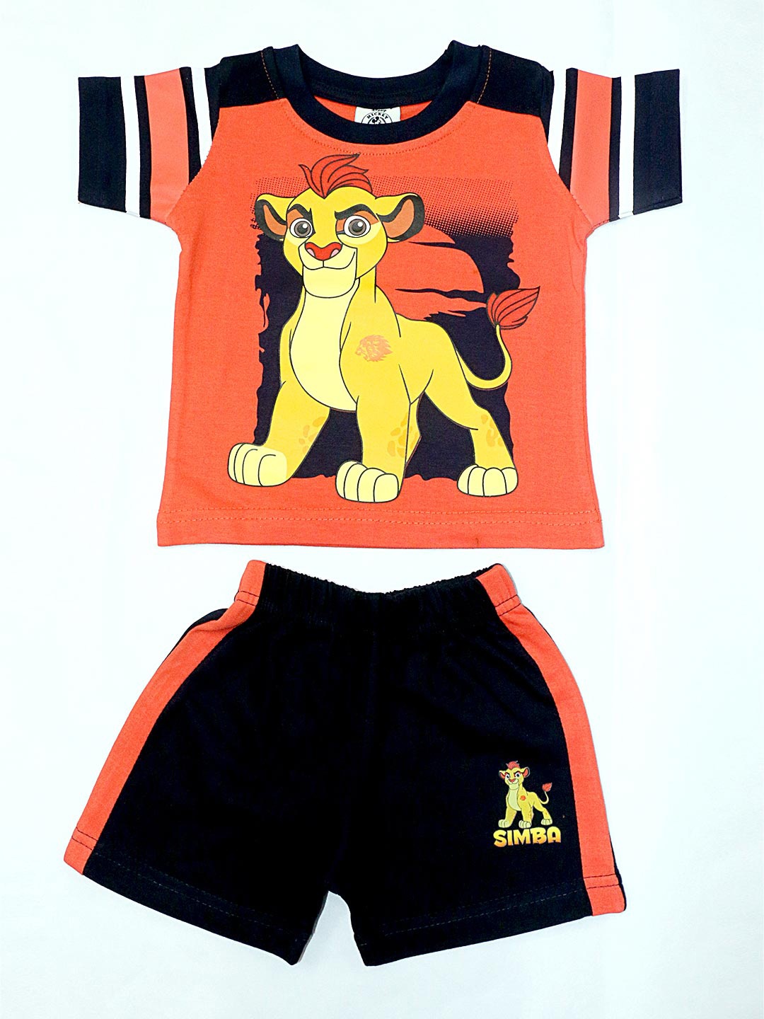 

BFF Boys Orange & Black Printed Pure Cotton T-shirt with Shorts