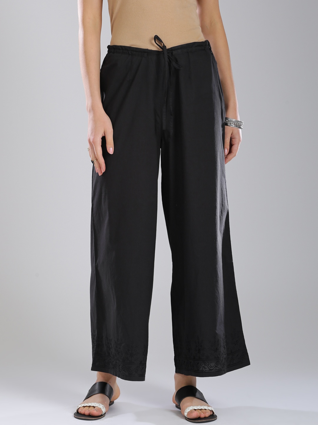 

Fabindia Black Palazzo Trousers