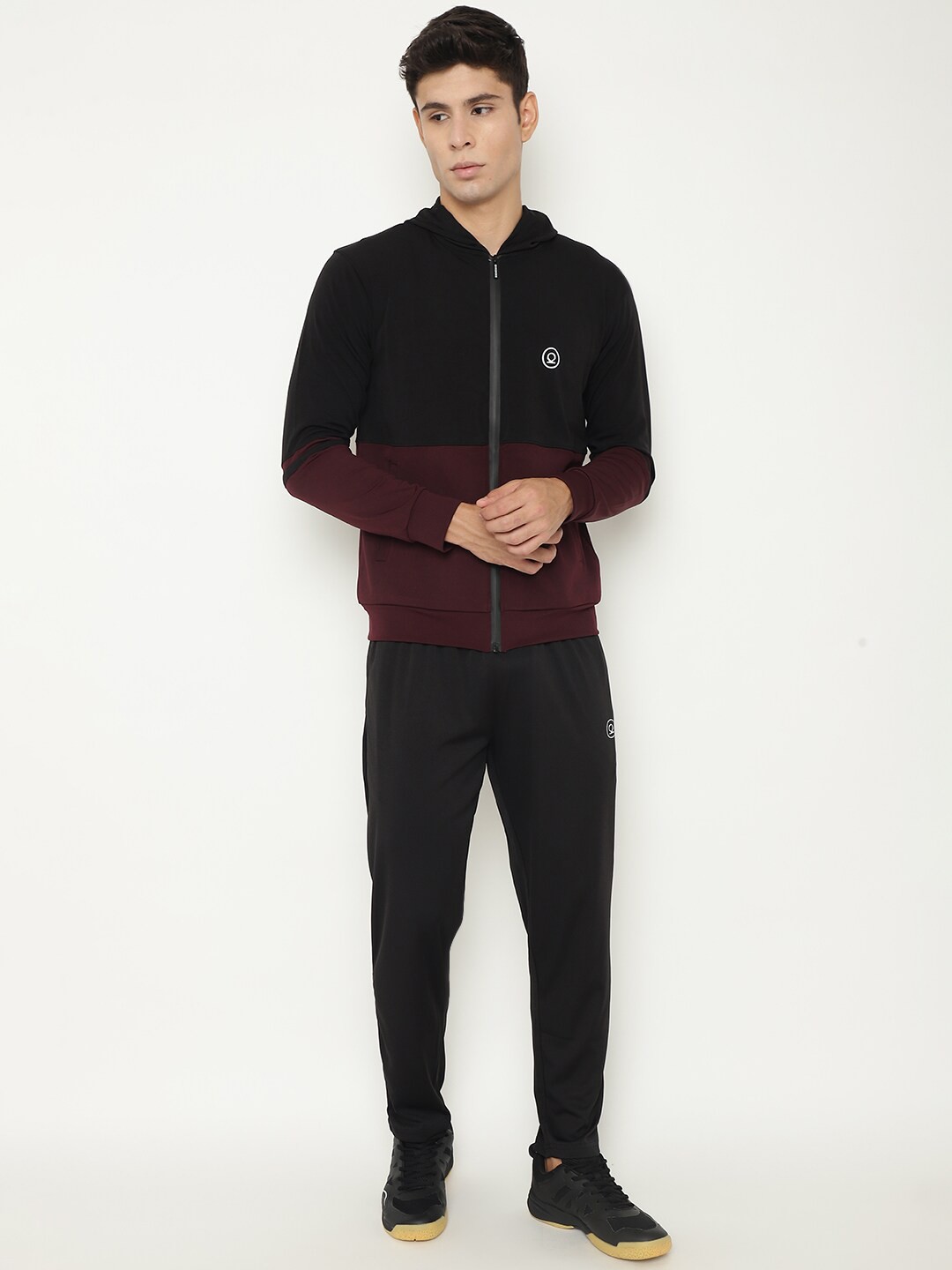 

Chkokko Men Black Solid Tracksuits, Red