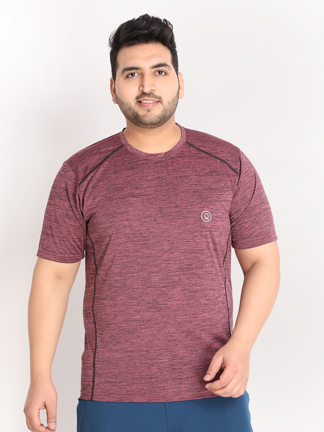 

CHKOKKO Plus Men Magenta Dri-FIT T-shirt