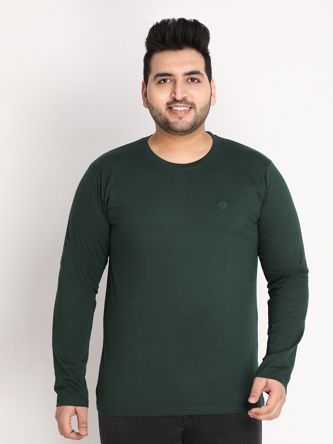 

CHKOKKO Plus Men Green T-shirt