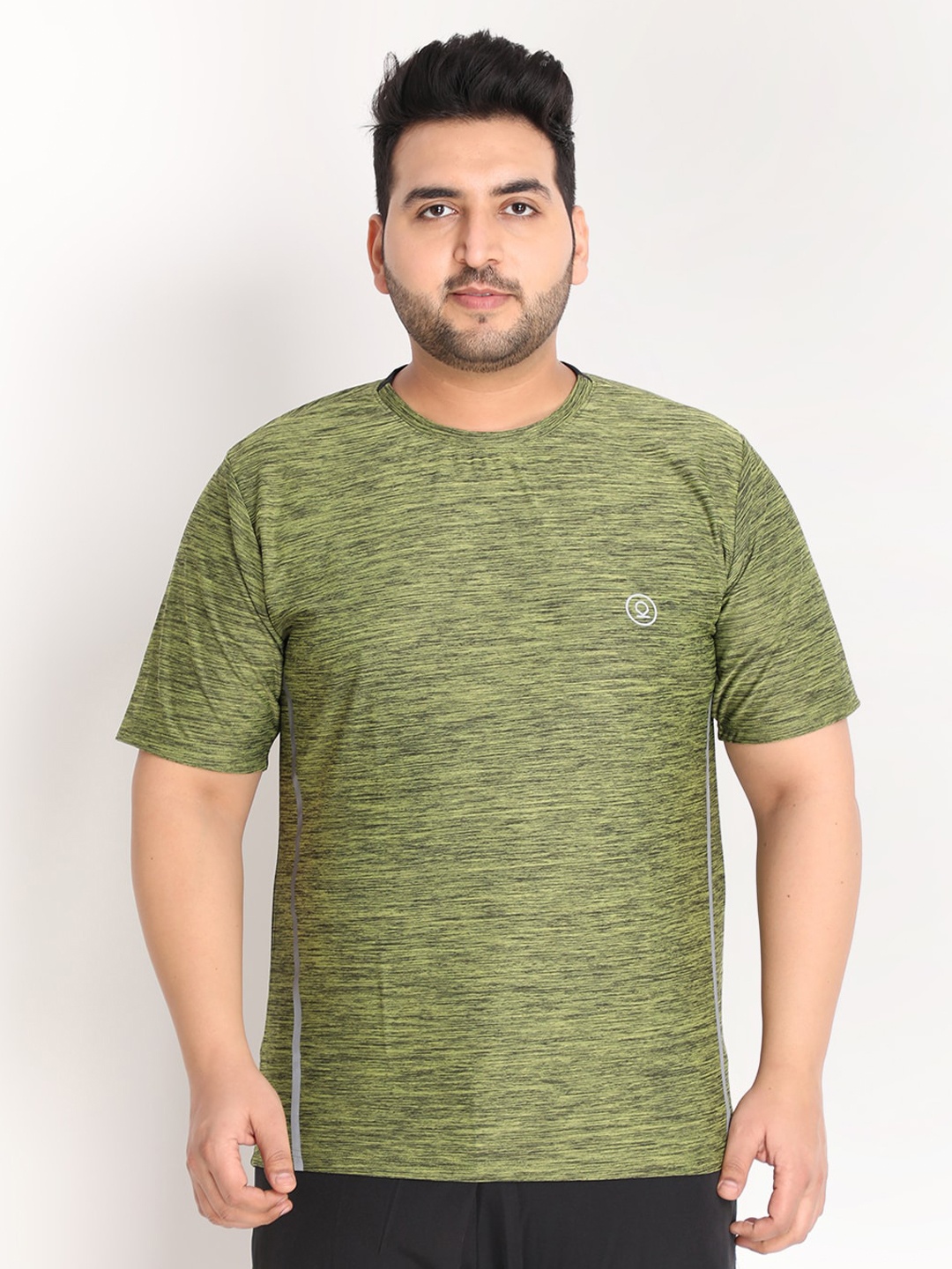 

CHKOKKO Plus Men Green Dri-FIT T-shirt