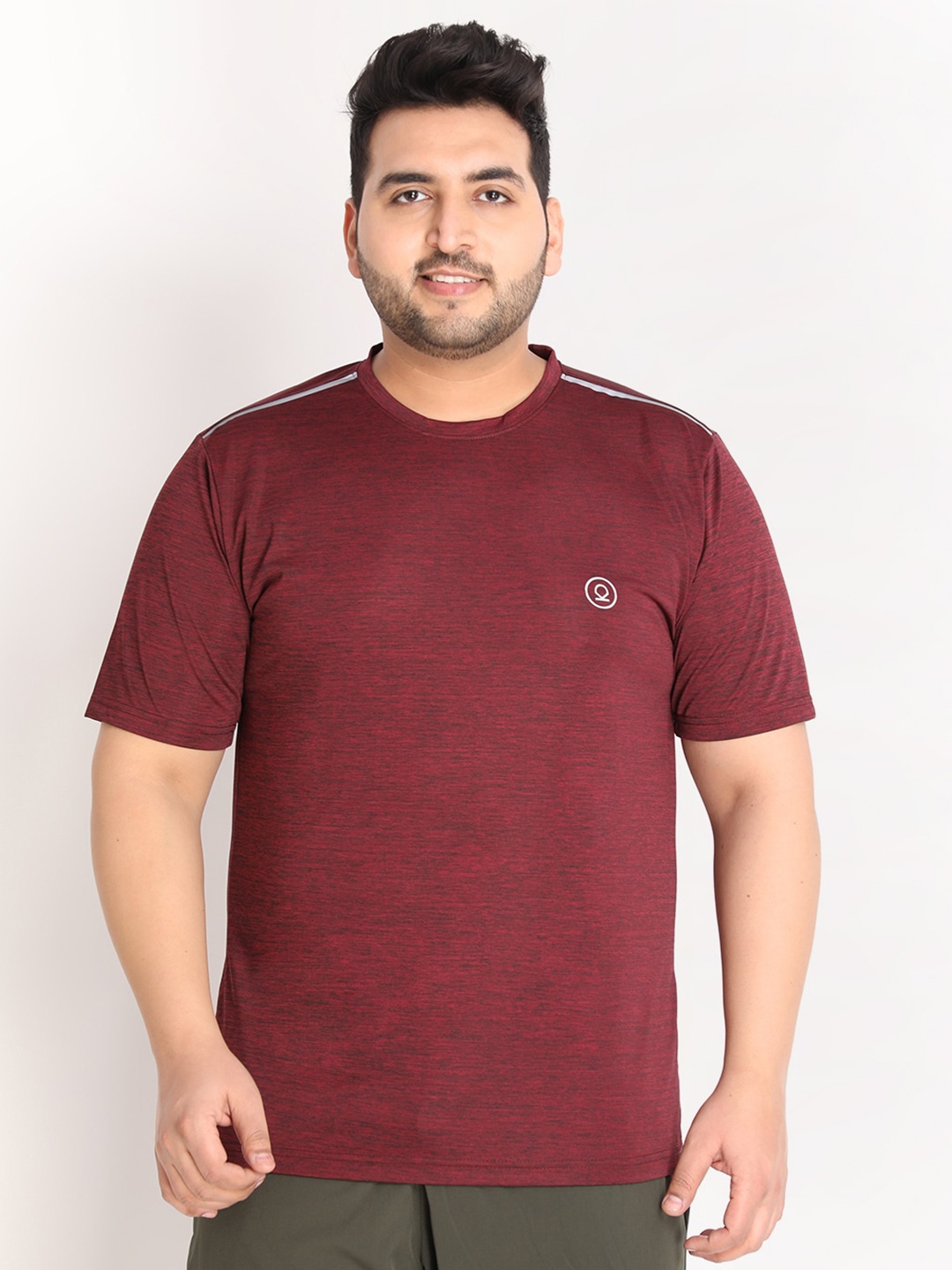

CHKOKKO Plus Men Wine Red Dri-FIT Training or Gym T-shirt, Burgundy