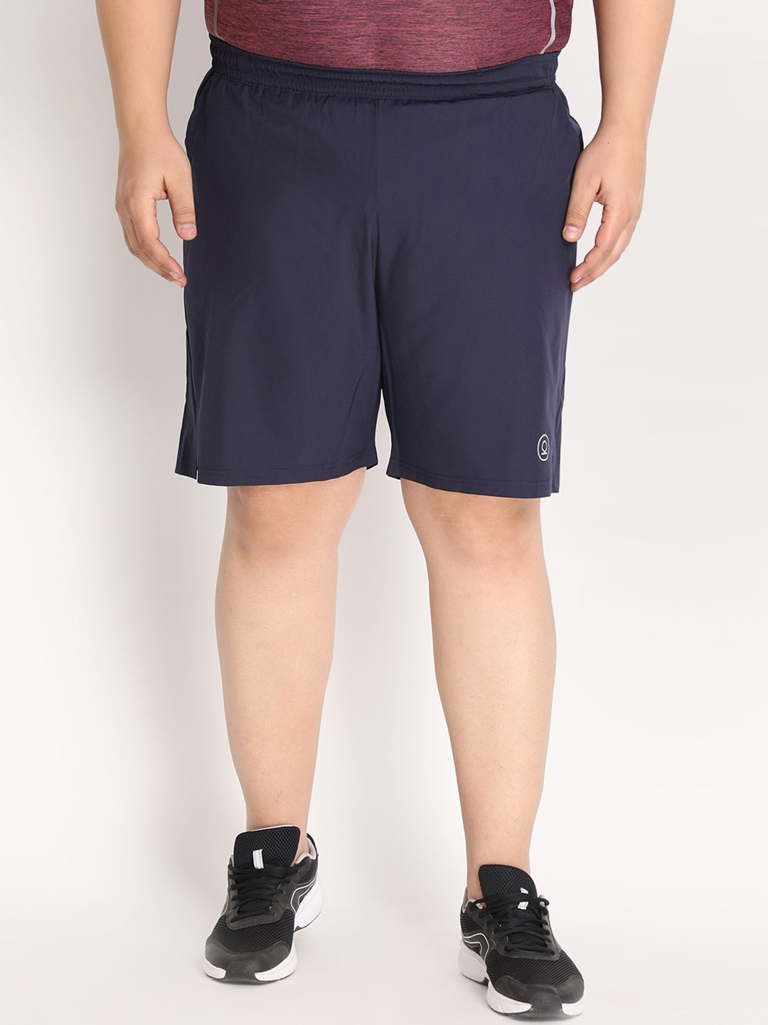 

CHKOKKO Plus Men Navy Blue Running Sports Shorts