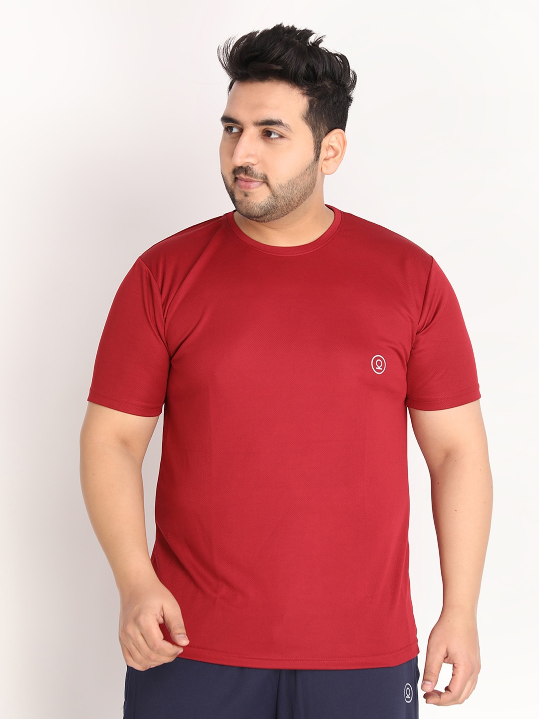 

CHKOKKO Plus Men Maroon Dri-FIT Training or Gym T-shirt