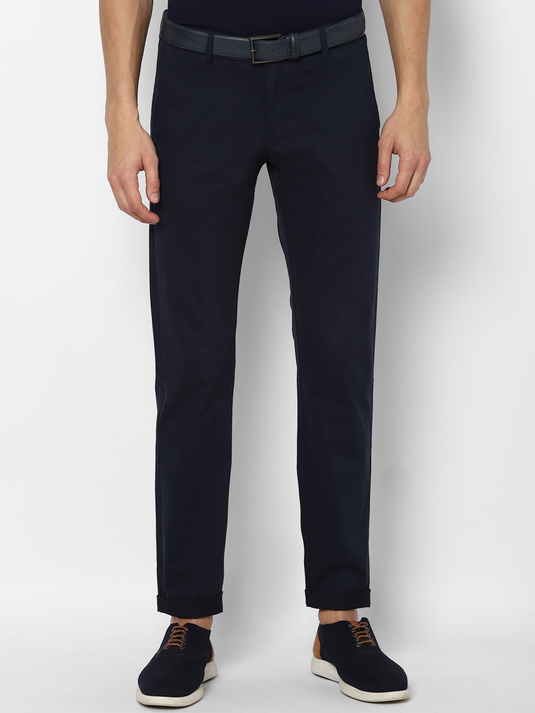

Allen Solly Men Navy Blue Slim Fit Trousers