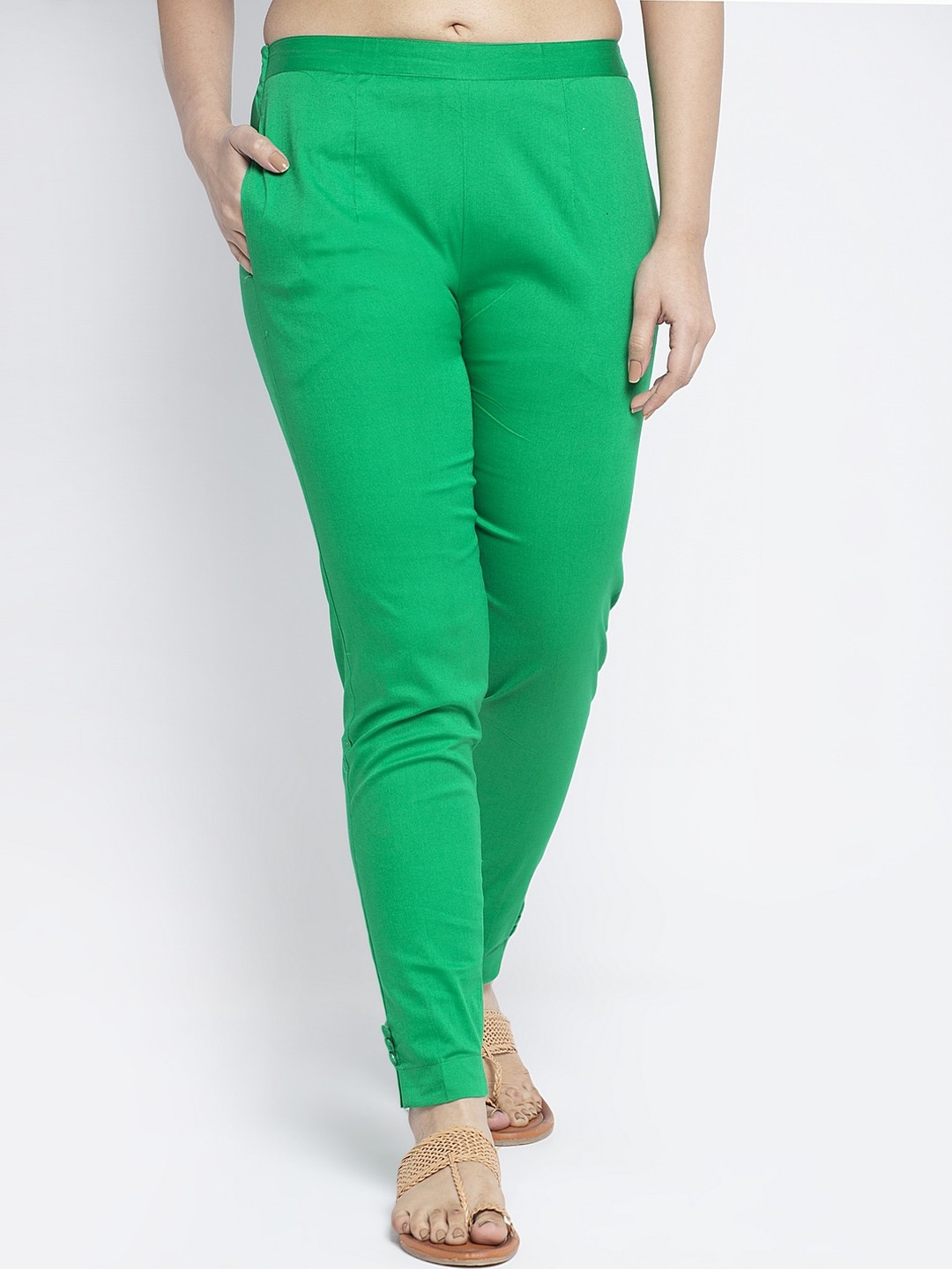 

GRACIT Women Green Smart Skinny Fit Regular Trousers