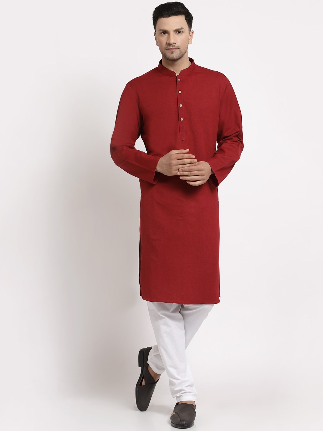 

MOHANLAL SONS Men Maroon Kurta with Churidar