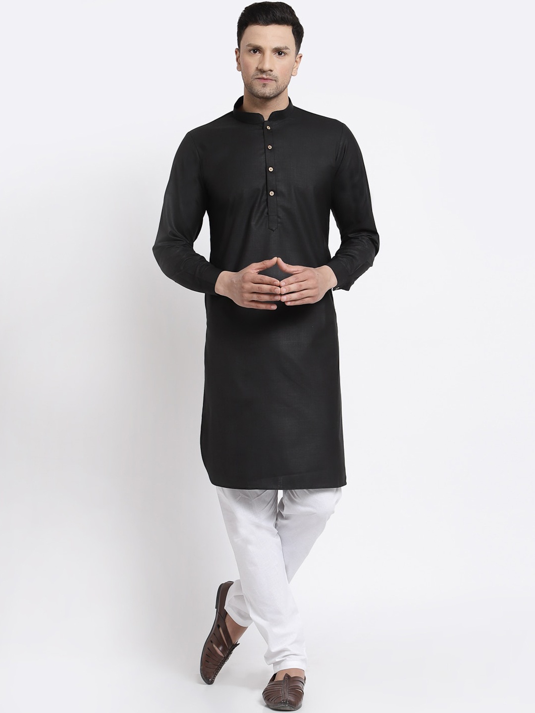 

MOHANLAL SONS Men Black Empire Kurta with Pyjamas
