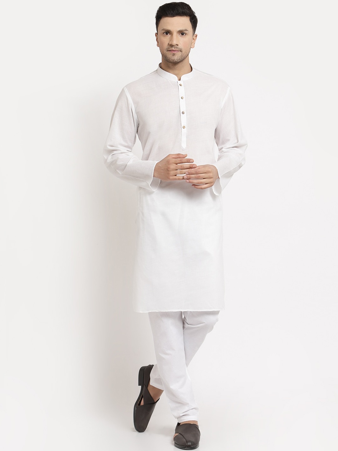 

MOHANLAL SONS Men White Solid Kurta with Pyjamas