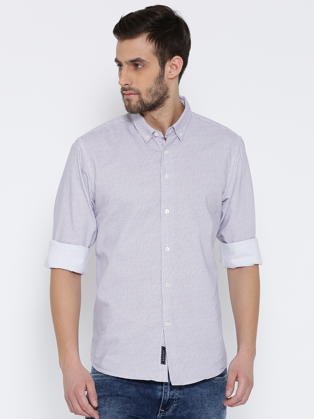 

Red Tape Men Off-White Printed Casual Shirt
