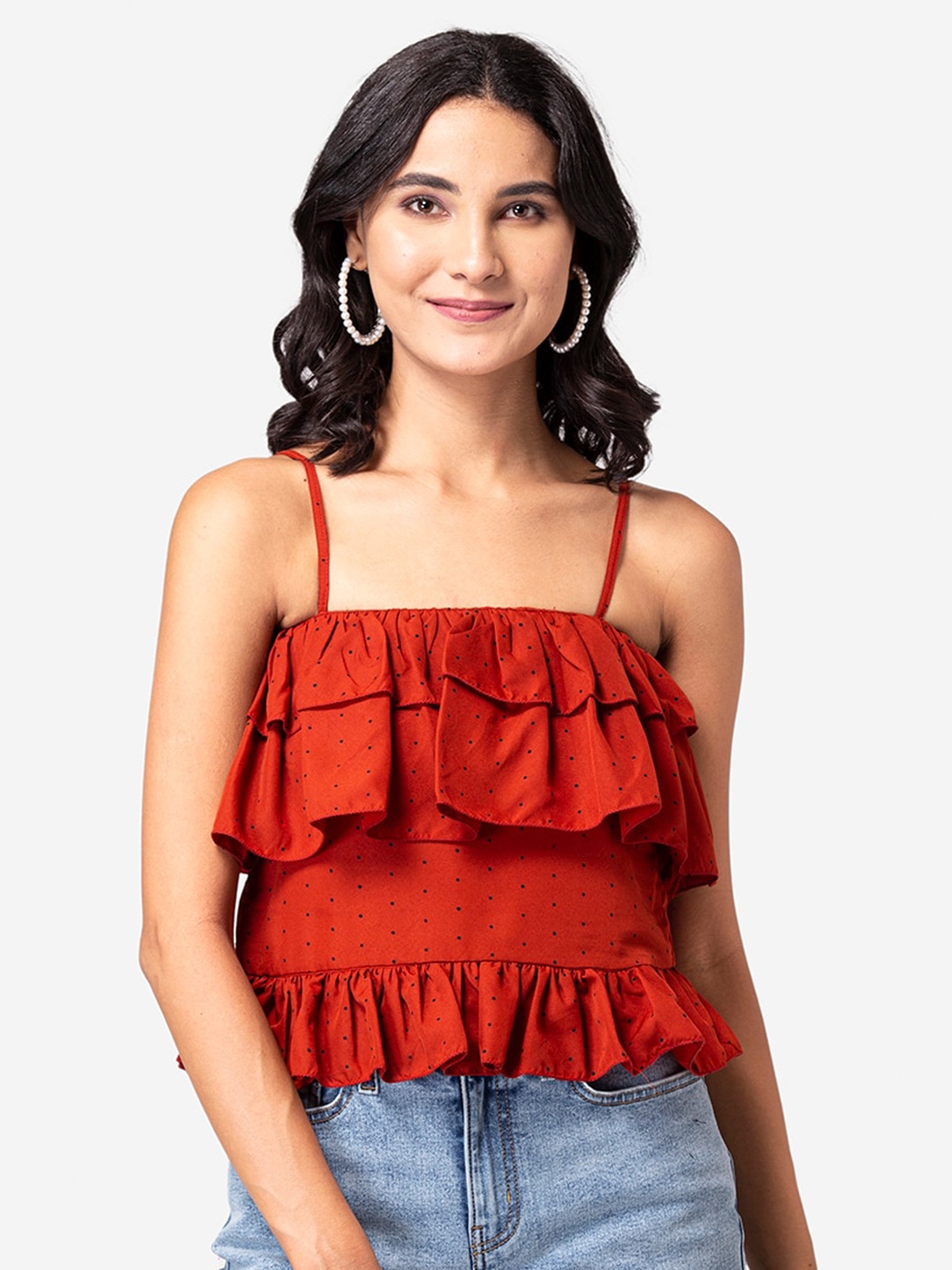 

YEROS Rust Crepe Top