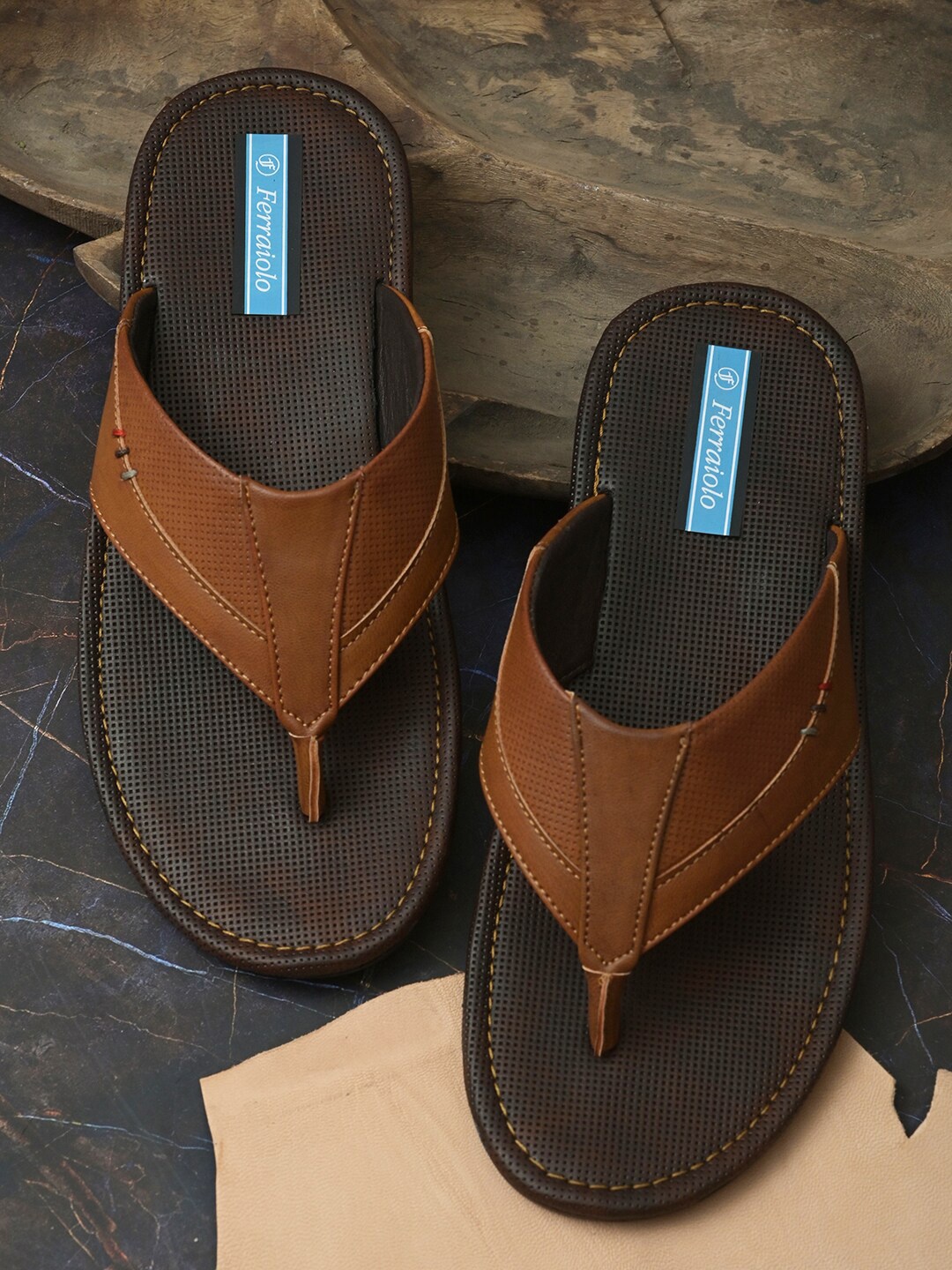 

Ferraiolo Men Tan & Brown Comfort Sandals