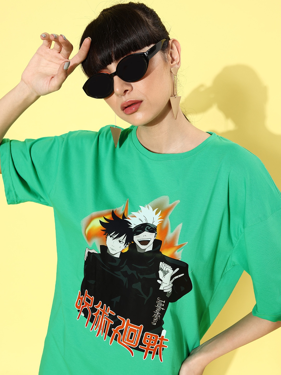 

HERSHEINBOX Women Elegant Green Graphic Joyful Conversation Tshirt