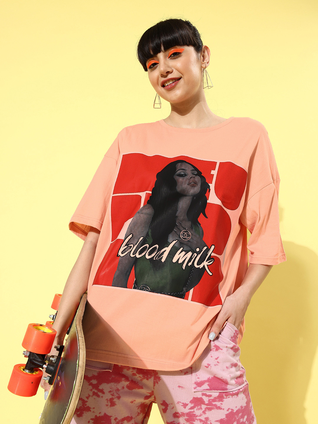 

HERSHEINBOX Women Pink Graphic Joyful Conversation Tshirt