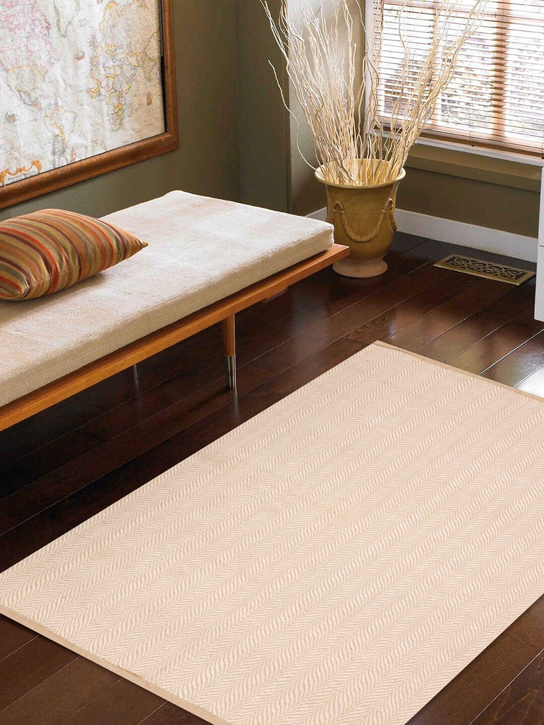 

Gulaab Jaipur Beige Solid Anti-Skid Dhurries