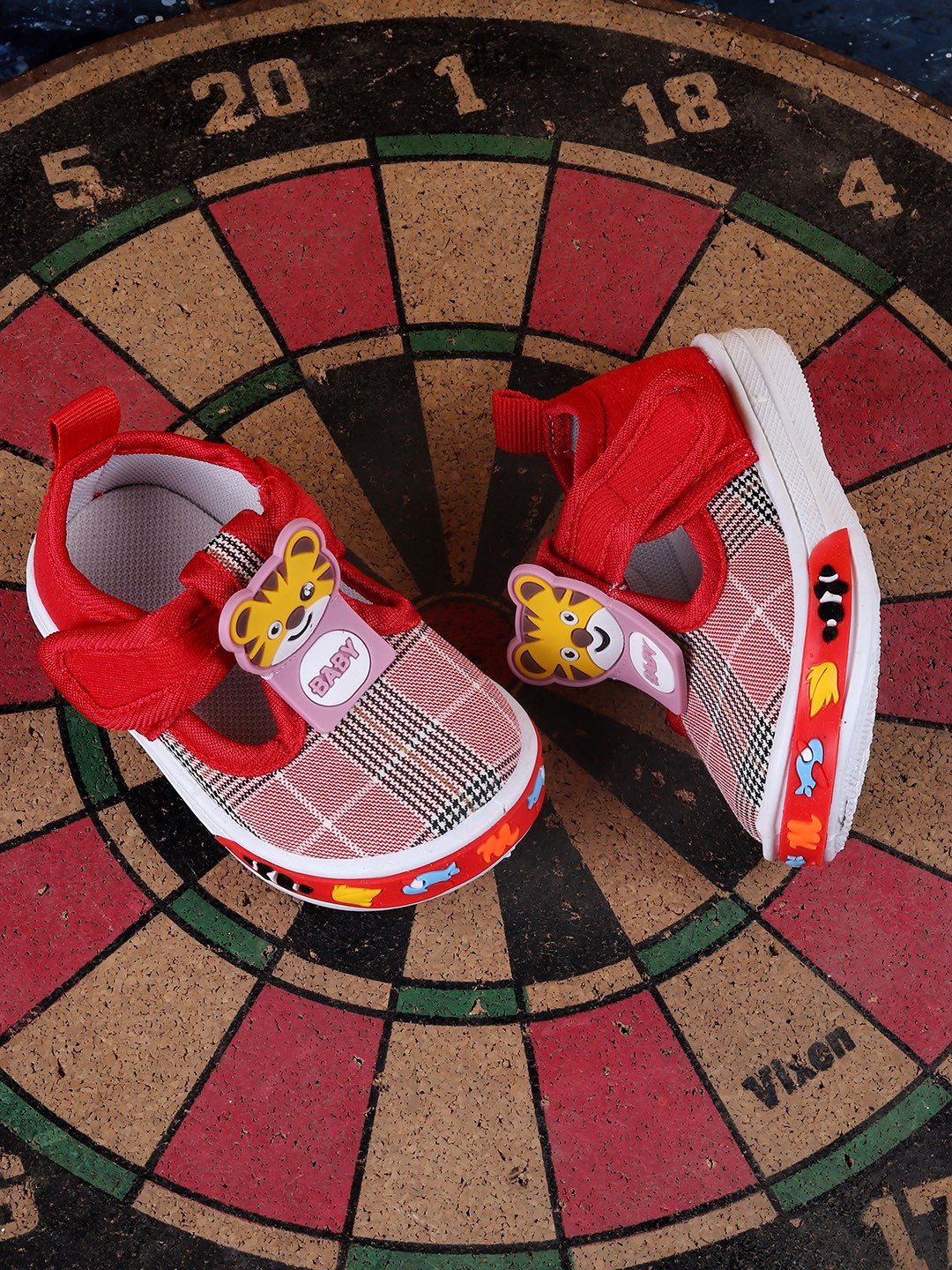 

Jazzy Juniors Unisex Kids Red Woven Design Slip-On Sneakers
